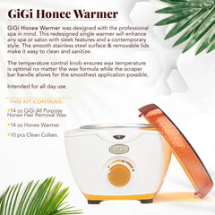 GIGI Honee Wax Warmer stainless steel surface supports sanitary, easy cleanup.