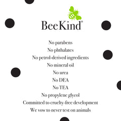 BeeKind shampoo bottle dispensing rich lather for daily use