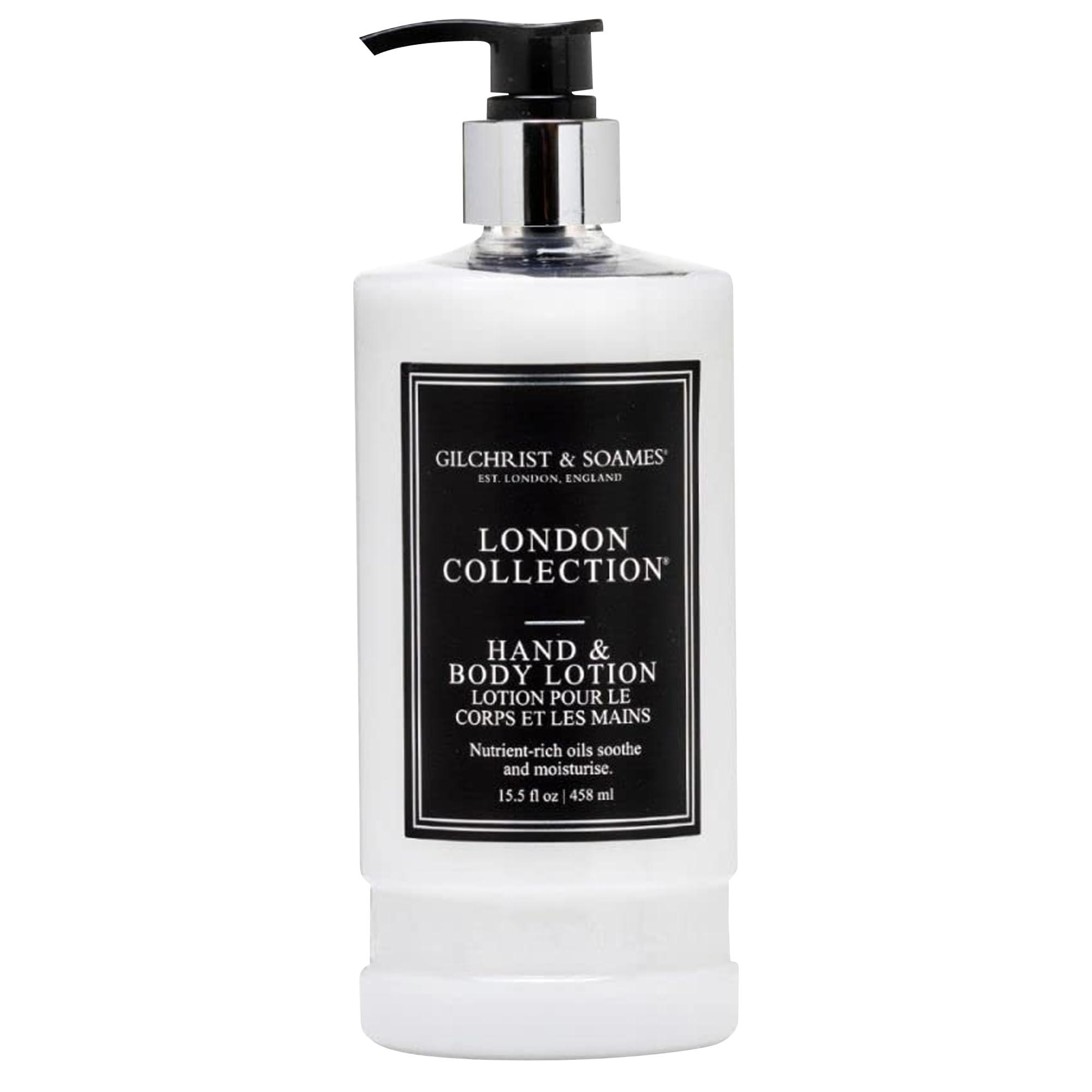 Gilchrist & Soames London Hand & Body Lotion pump bottle for daily hydration