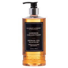 Gilchrist & Soames London Shower Gel bottle closeup shows premium hydration