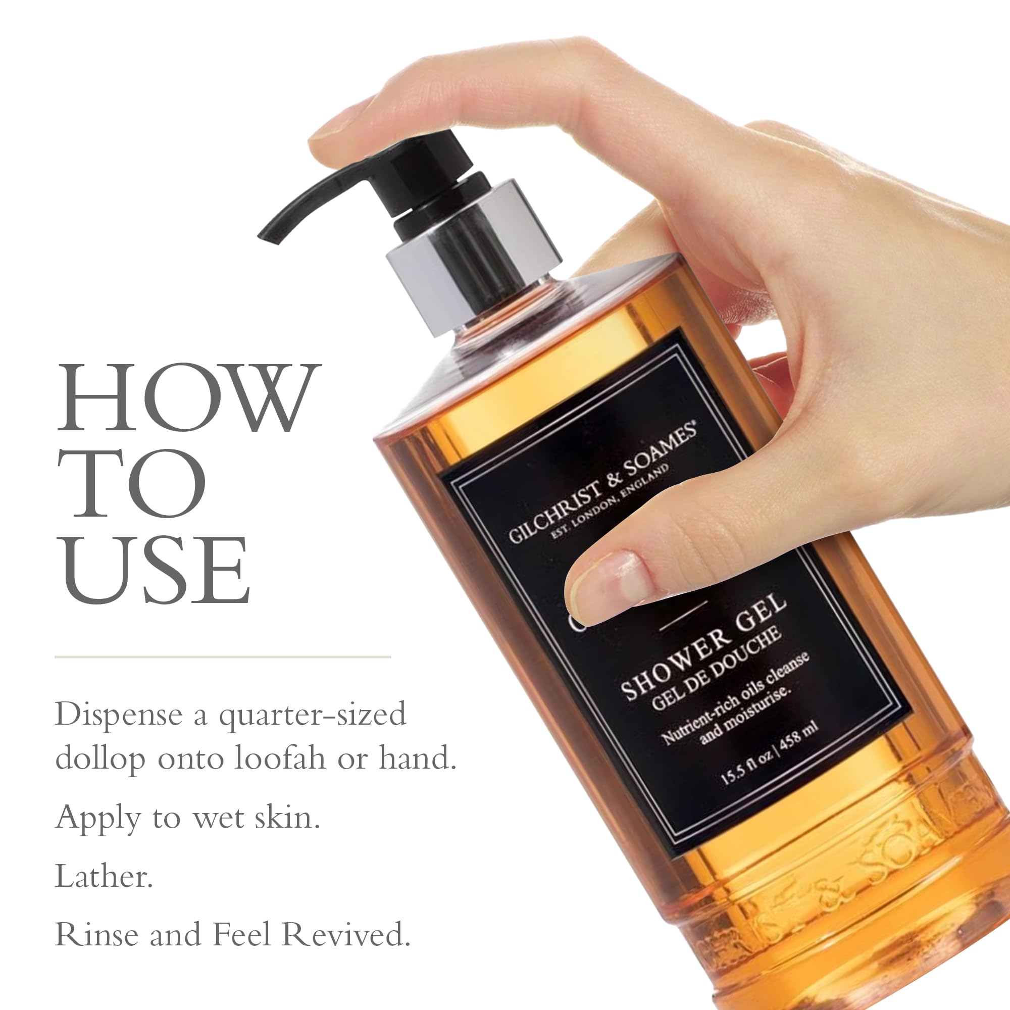 Gilchrist & Soames London Shower Gel cruelty-free logo emphasis