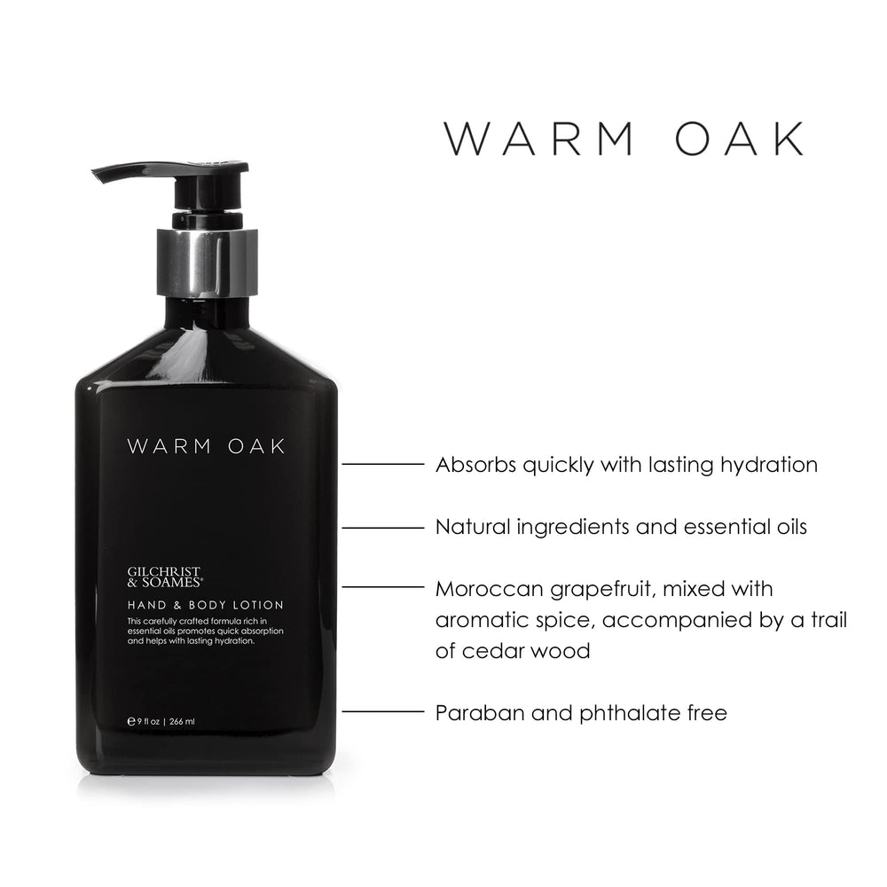 Close-up of Warm Oak lotion's creamy texture ready for absorption.