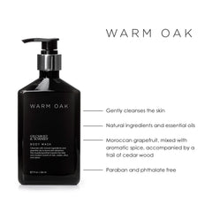 Gilchrist & Soames Warm Oak rich lather promotes a refreshing cleanse.