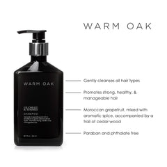 Gilchrist & Soames Warm Oak Shampoo pour demonstrates smooth lather for all hair types.