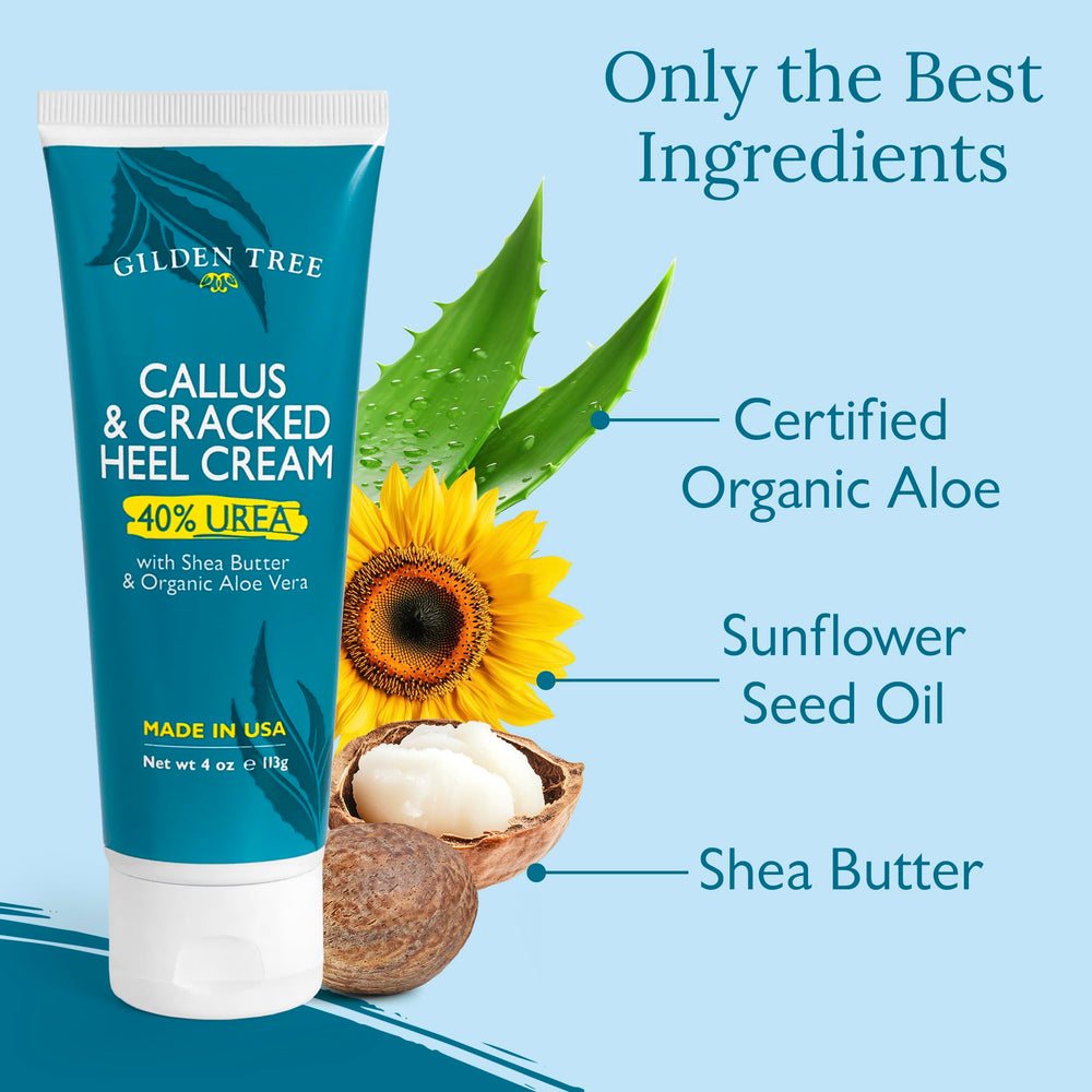GILDEN TREE Urea Cream 40% aloe vera drops indicating soothing moisture