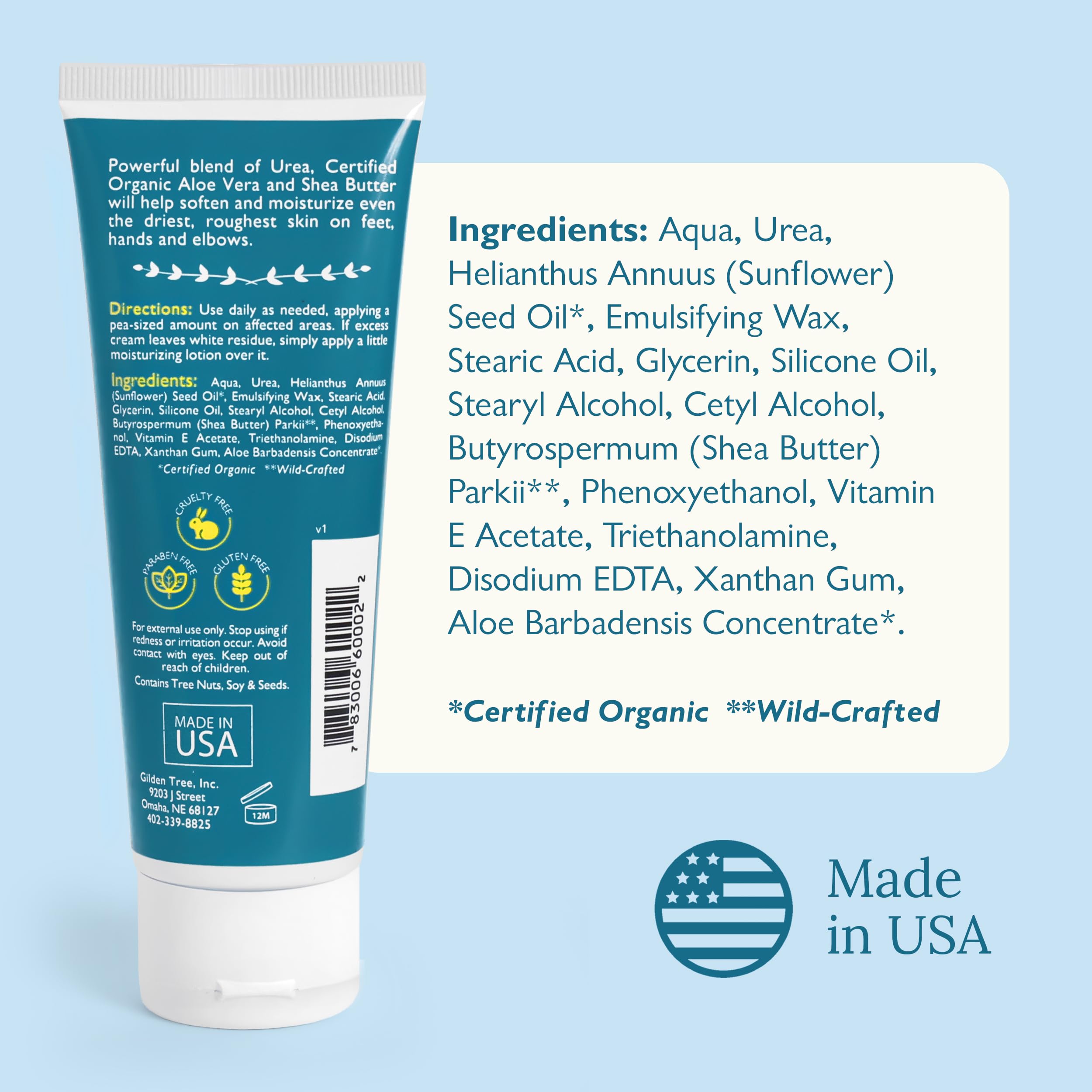 GILDEN TREE Urea Cream 40% packaging and pump bottle visible