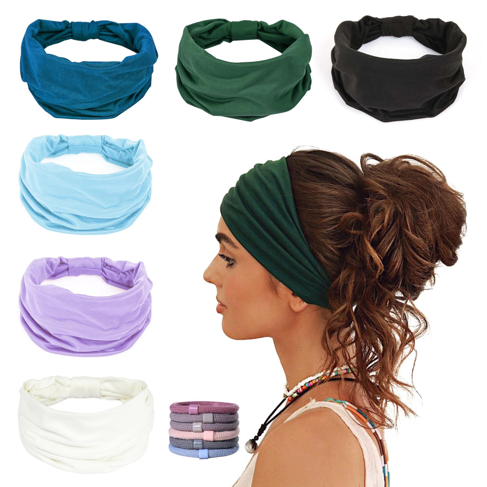 GiLi 6pack wide headbands non-slip close-up showing secure sweat-wicking fit for workouts.