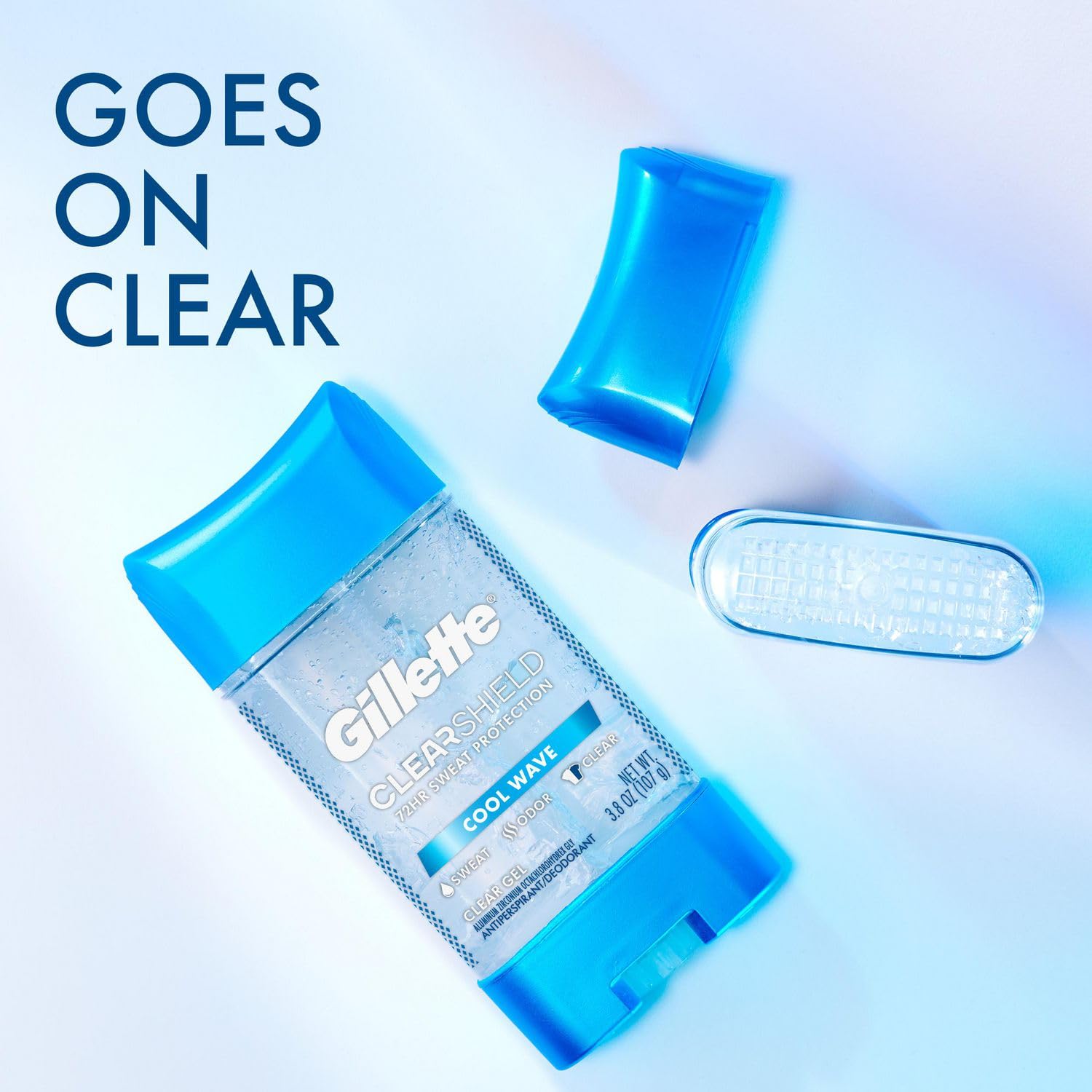 Gillette Clear + Dri-Tech Cool Wave gel texture for smooth application.