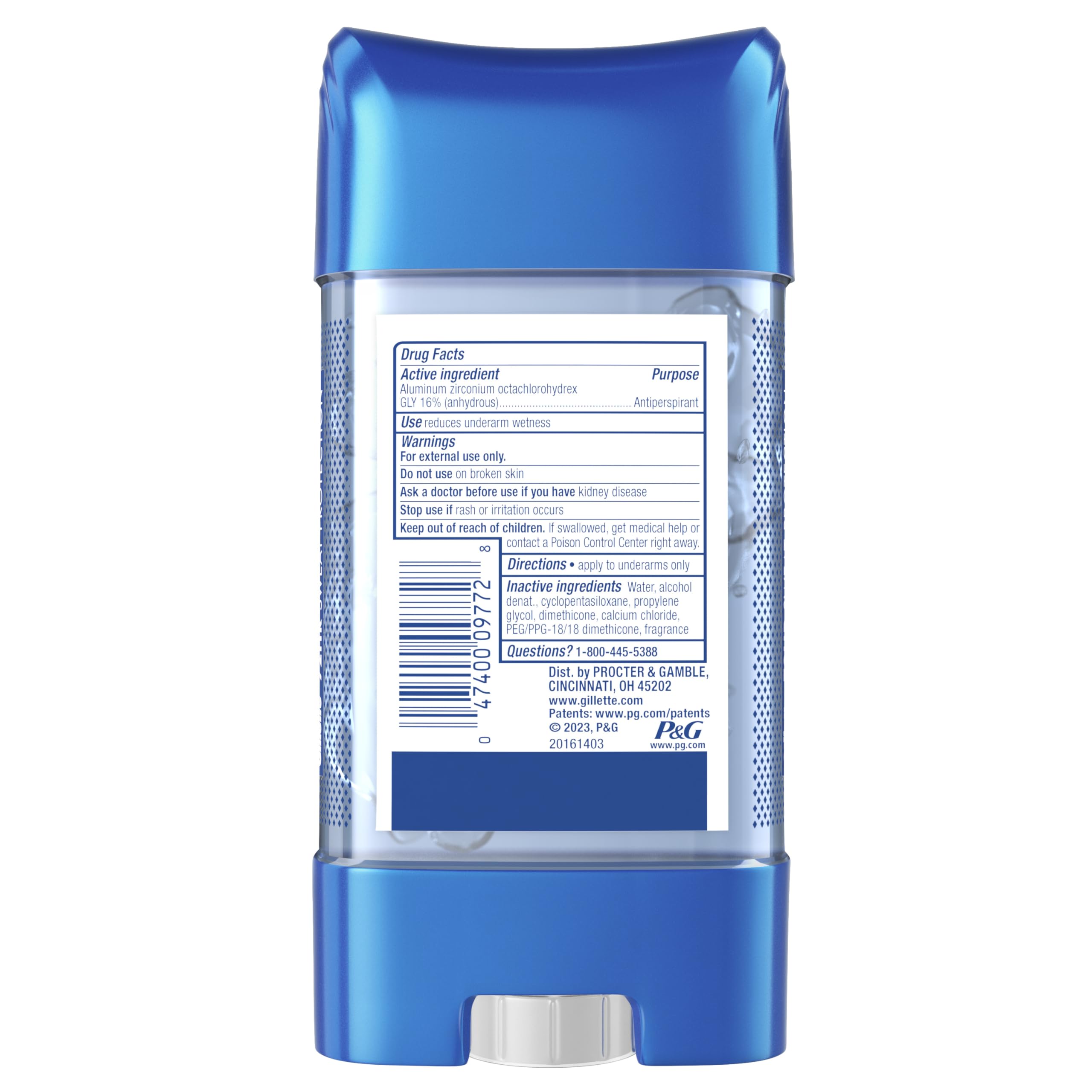 Gillette Clear Gel application on underarm demonstrates easy, smooth glide.