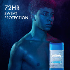 Gillette Clear Gel bottle close-up highlighting invisible protection and smooth application