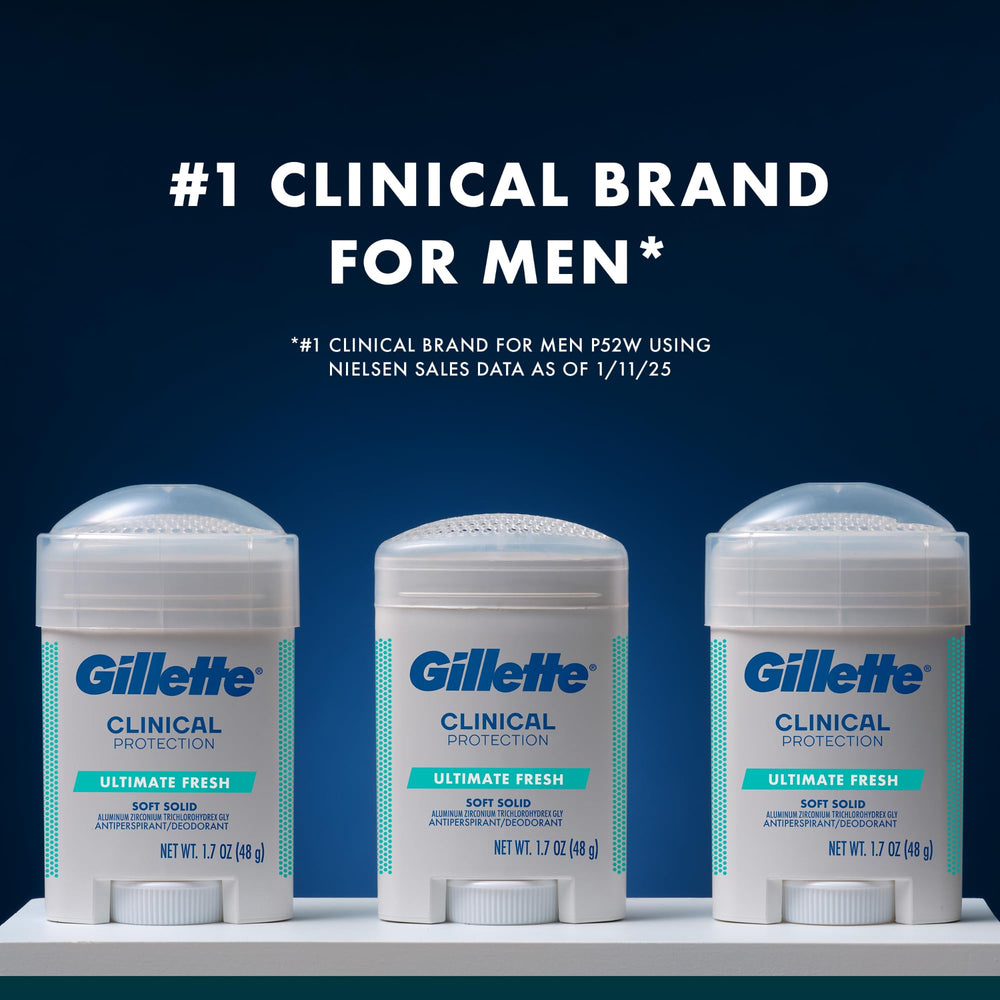 Gillette Clinical Soft Solid anti-white-mark technology highlighted in image