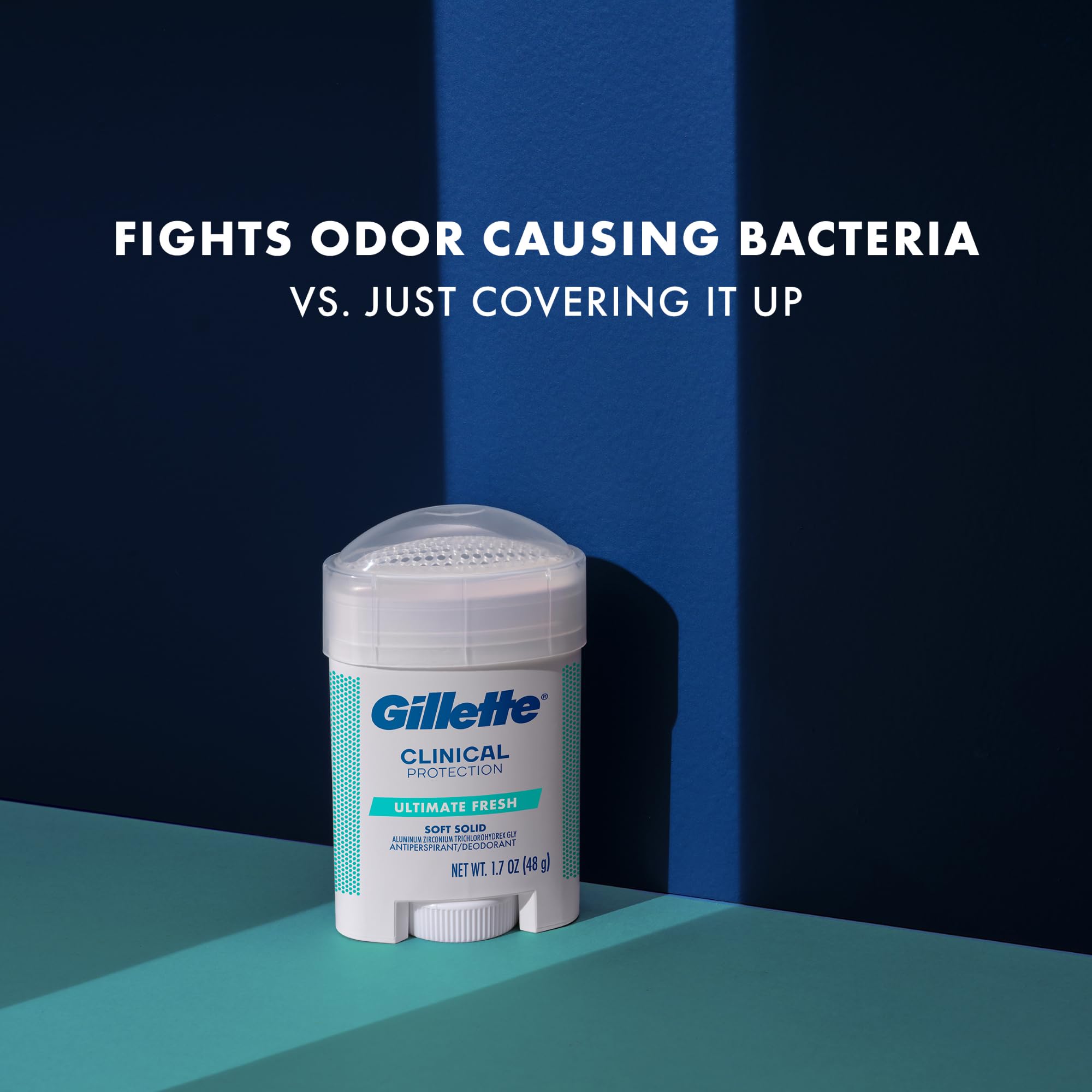 Gillette Clinical Soft Solid close-up shows smooth glide on skin