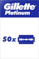 Gillette Double Edge Platinum blades packaging box reveals convenient five-blade refills