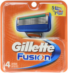 Gillette Fusion 4-count blades pack front — ready for precise, comfortable daily shaves.