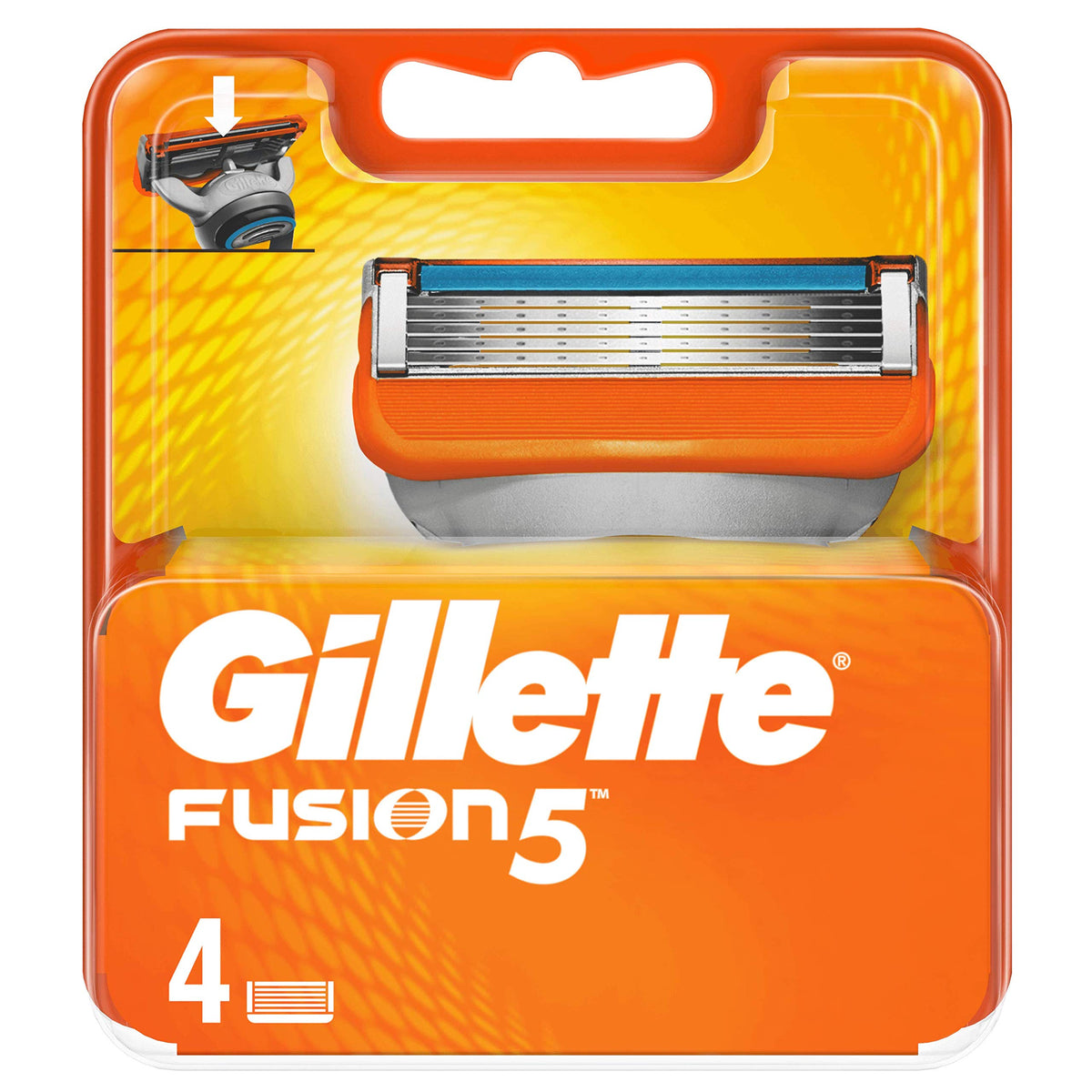 Gillette Fusion 5 blades replacement packshot for a smooth, close shave