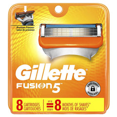 Gillette Fusion 5 Power cartridges closeup showing five blades for precision shaving.