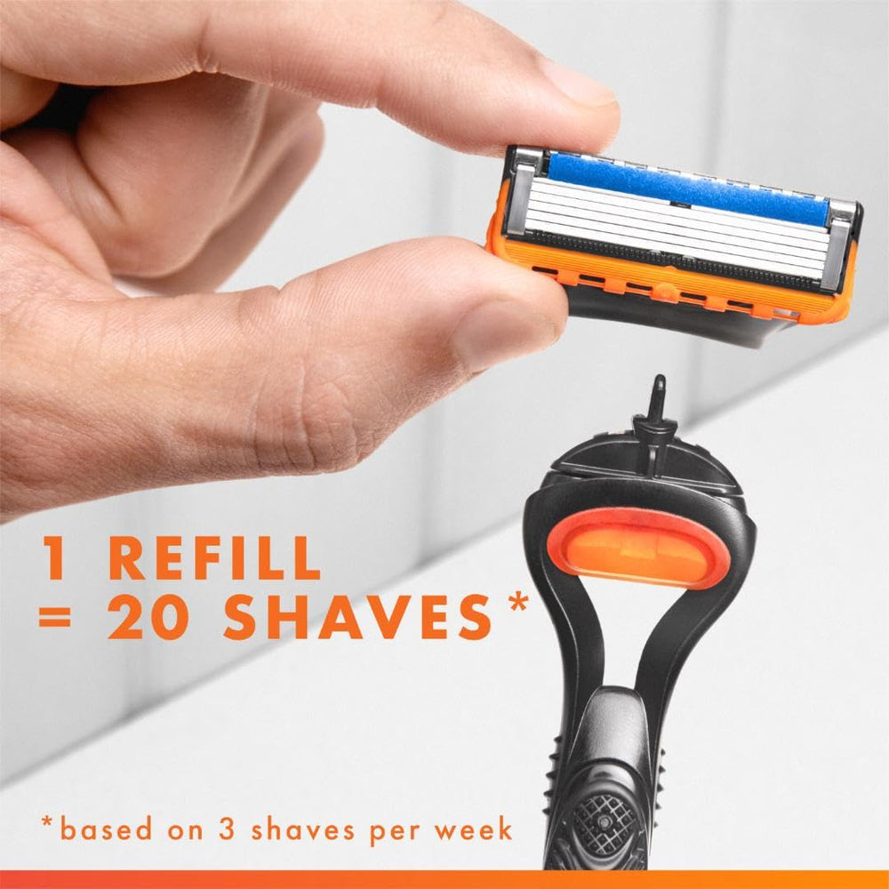 Gillette Fusion5 packaging highlights compatibility with all Fusion5 handles.