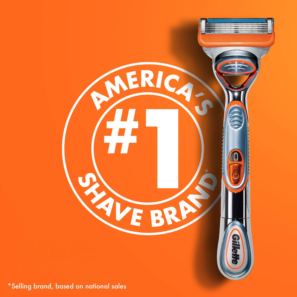 Gillette Fusion5 Power handle micro-pulses view illustrating reduced friction for smooth glide