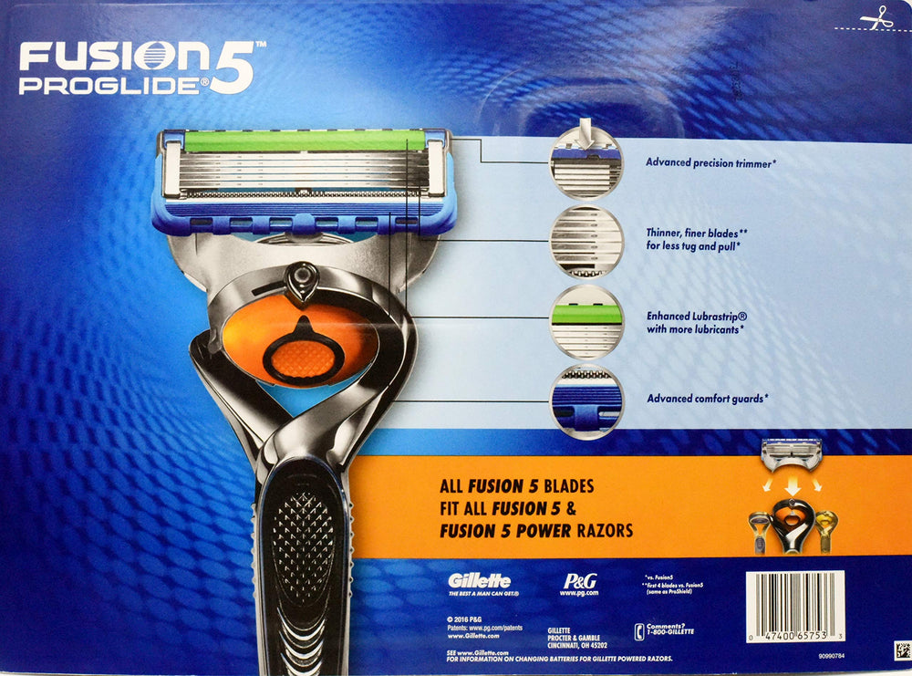 Gillette Fusion5 ProGlide blade close-up showing five blades