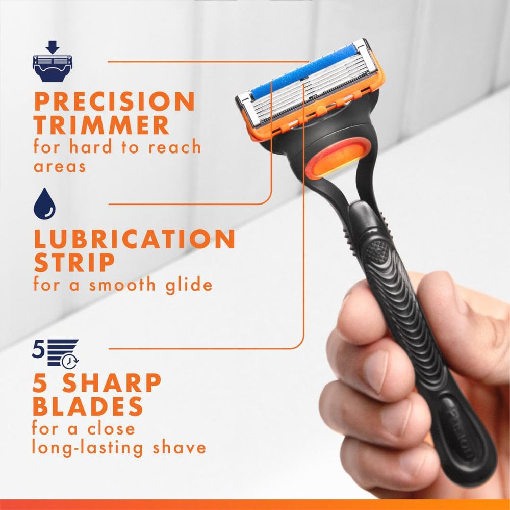 Gillette Fusion5 blade stabilization keeps blades evenly spaced for comfort.