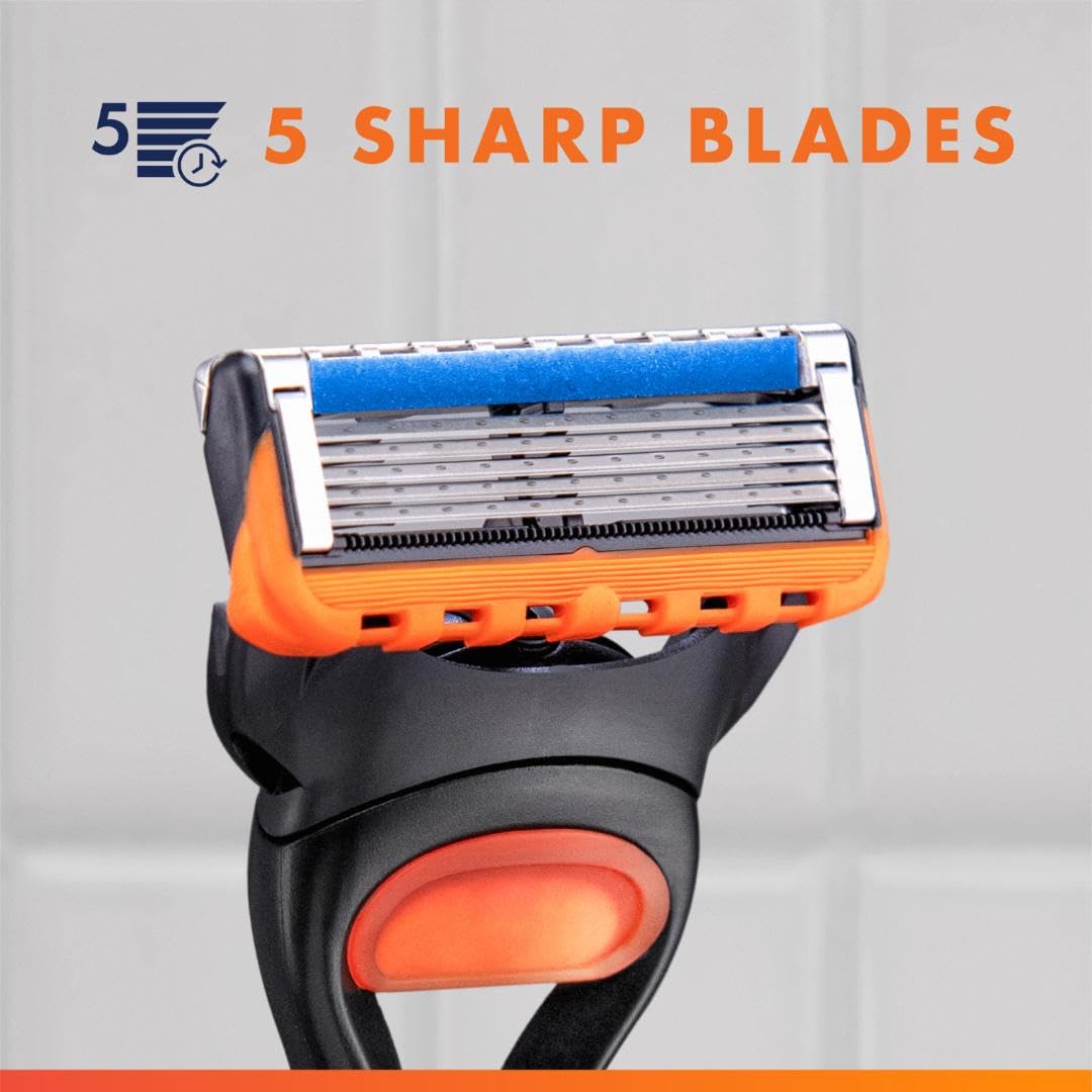Gillette Fusion5 microfins gently stretch skin before shaving.
