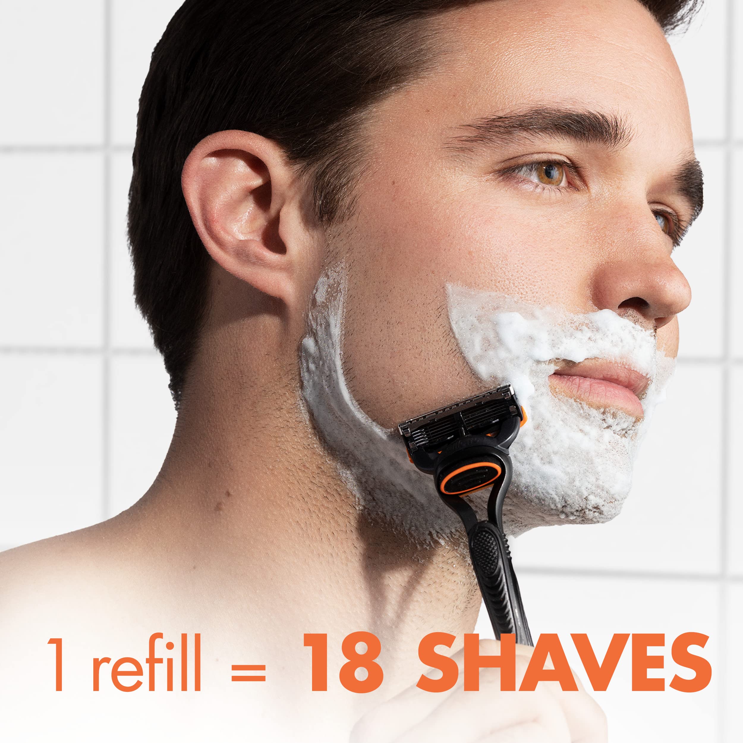 Gillette Fusion5 refill microfins prepping skin for shaving