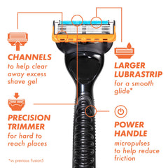 Gillette Fusion5 refills precision trimmer for detailing hard-to-reach areas