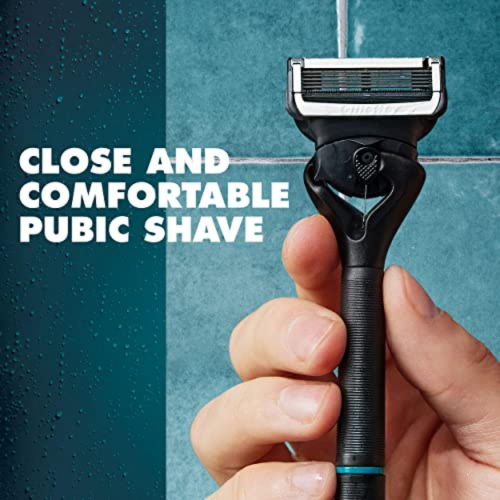 Gillette Intimate manscaping routine visuals suggesting comprehensive care and upkeep.