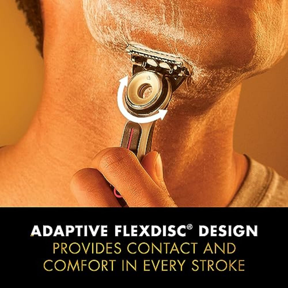 Gillette Labs heated razor FlexDisc technology ensures full contact for a smooth glide