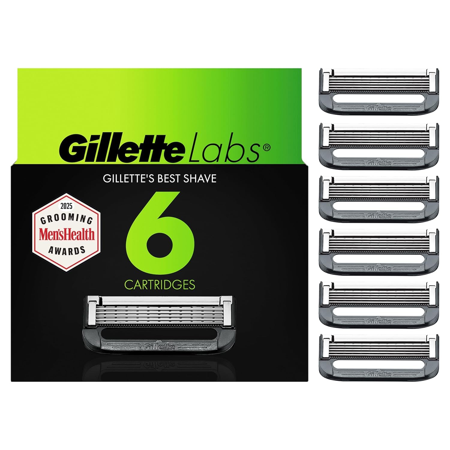 GilletteLabs razor blade refills 6-count packaging shows convenient replacement for ongoing grooming.