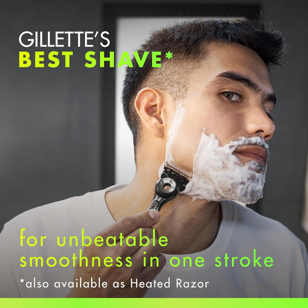 GilletteLabs razor blade refills close-up with five blades for close, comfortable shaves.