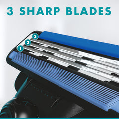 Gillette Mach3 lubrication strip shows fading cue signaling replacement need.