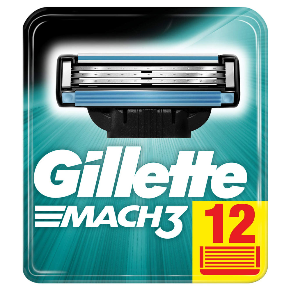 Gillette Mach3 blades close-up showing three blades for a close, comfortable shave