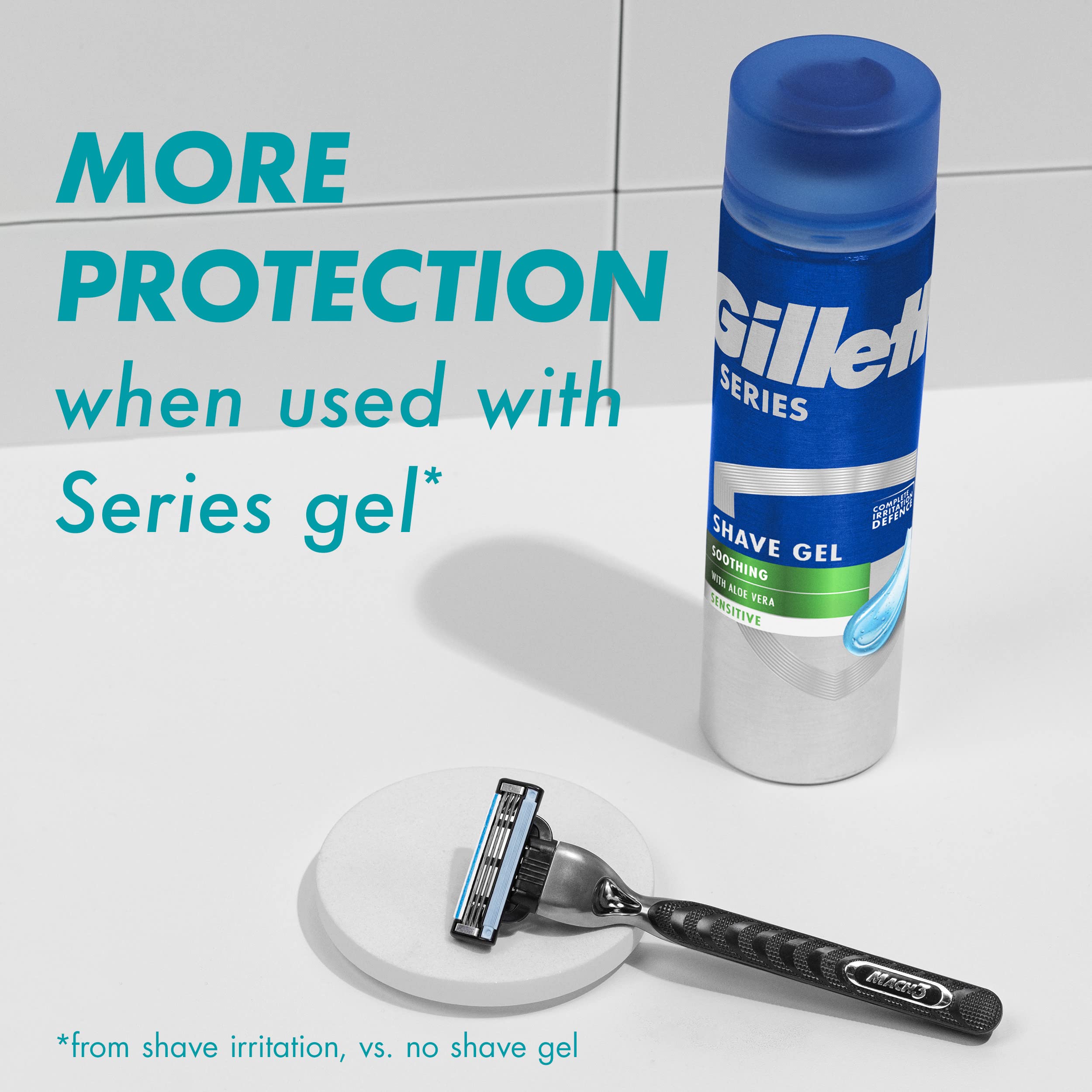 Gillette Mach3 refills four-refill pack shown for convenient replacements.