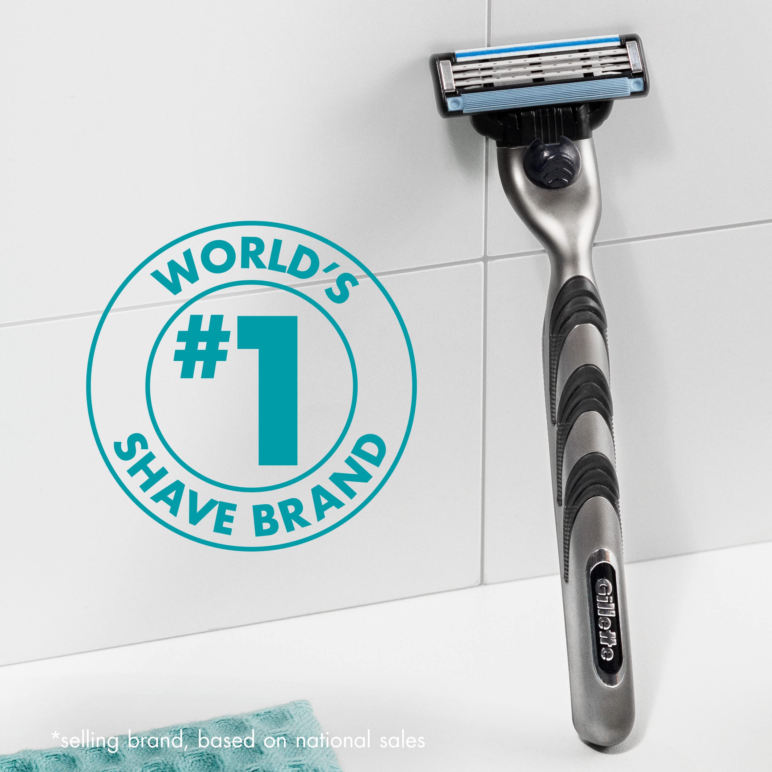 Gillette Mach3 refills fit all Mach3 handles for versatile use.
