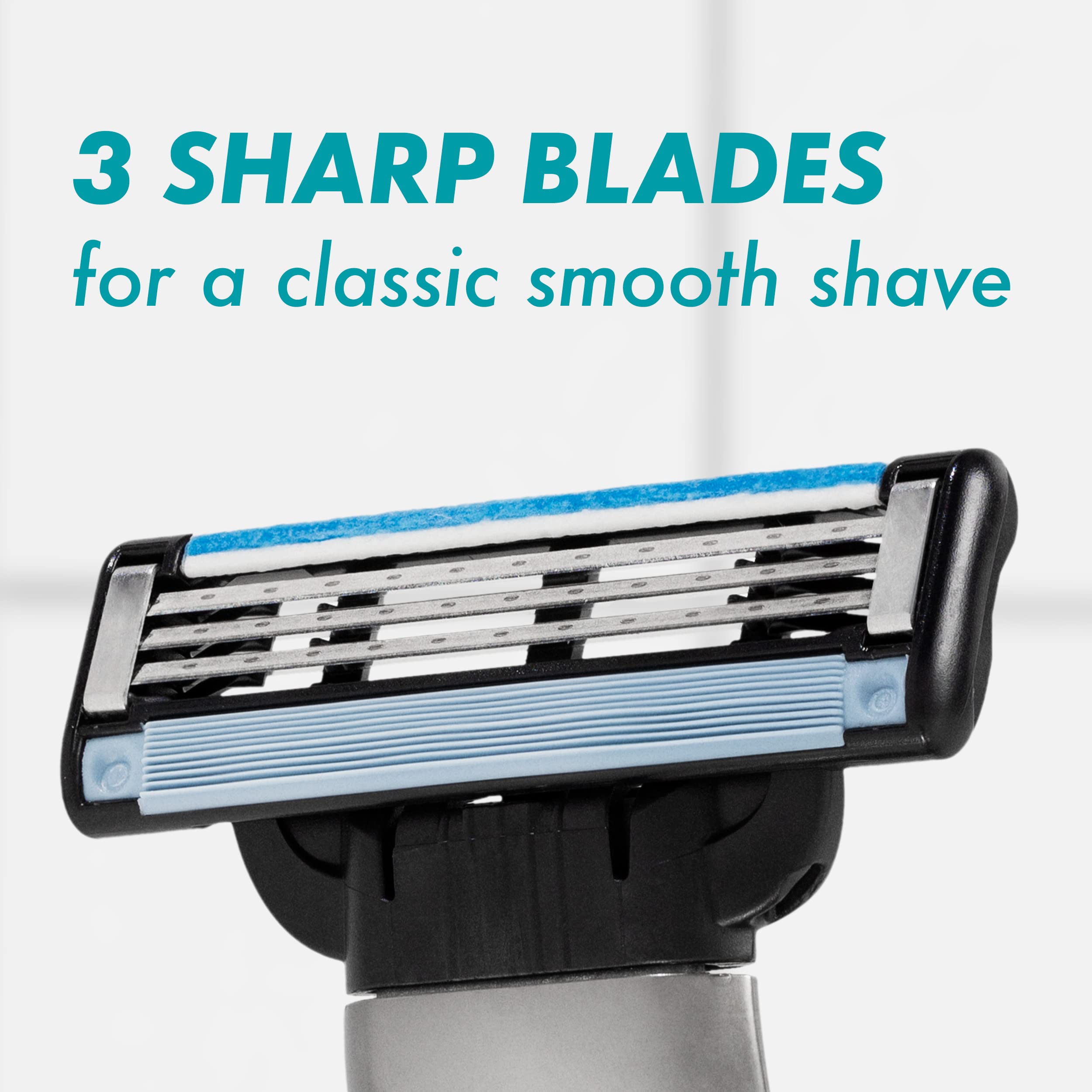 Gillette Mach3 refills micro fins gently prep skin for comfortable shaving.