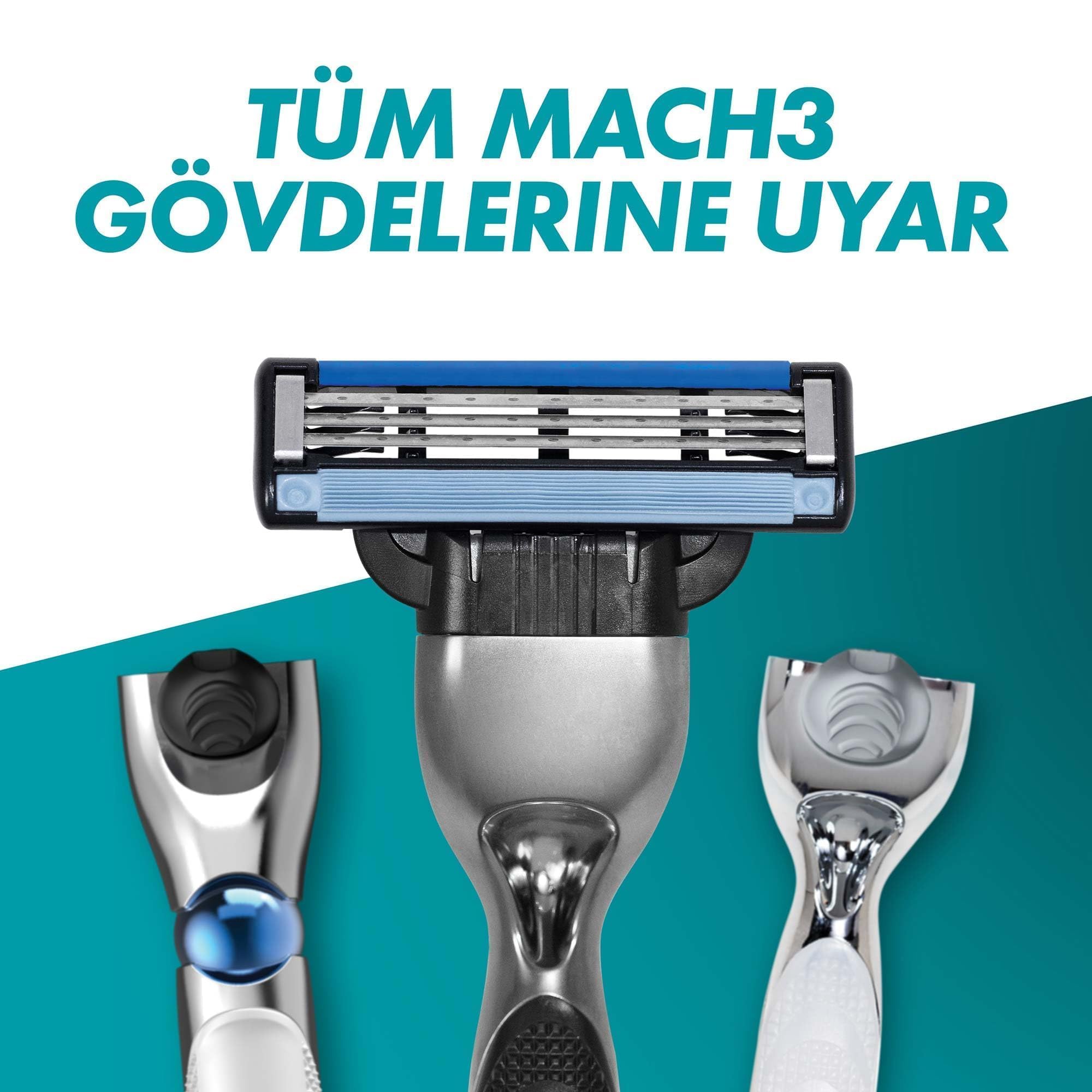 Gillette Mach3 triple-blade assembly optimized for fewer strokes