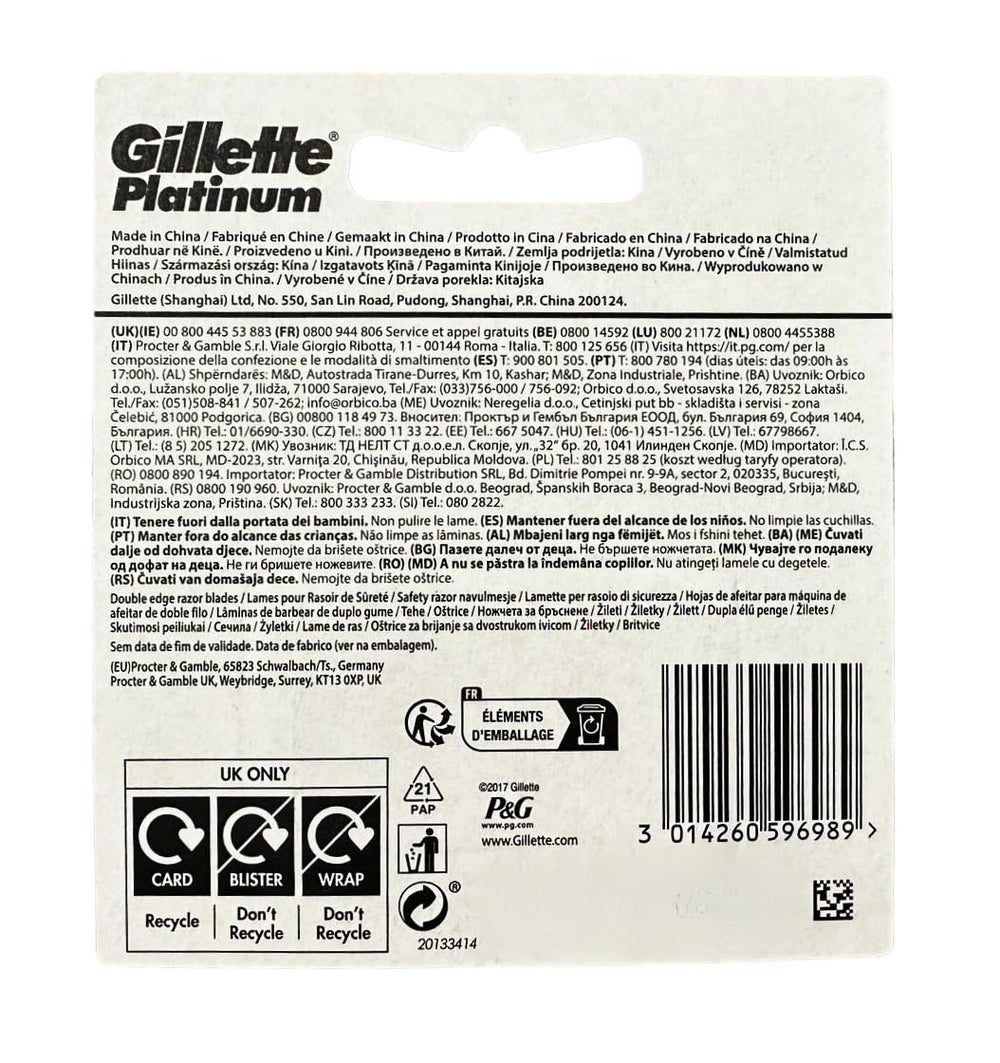 Gillette Platinum blades in use with safety razor for a clean shave ritual