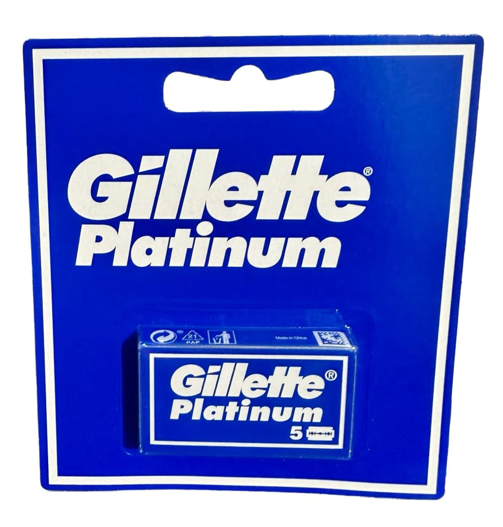 Gillette Platinum Double Edge blades box for organized grooming routines.