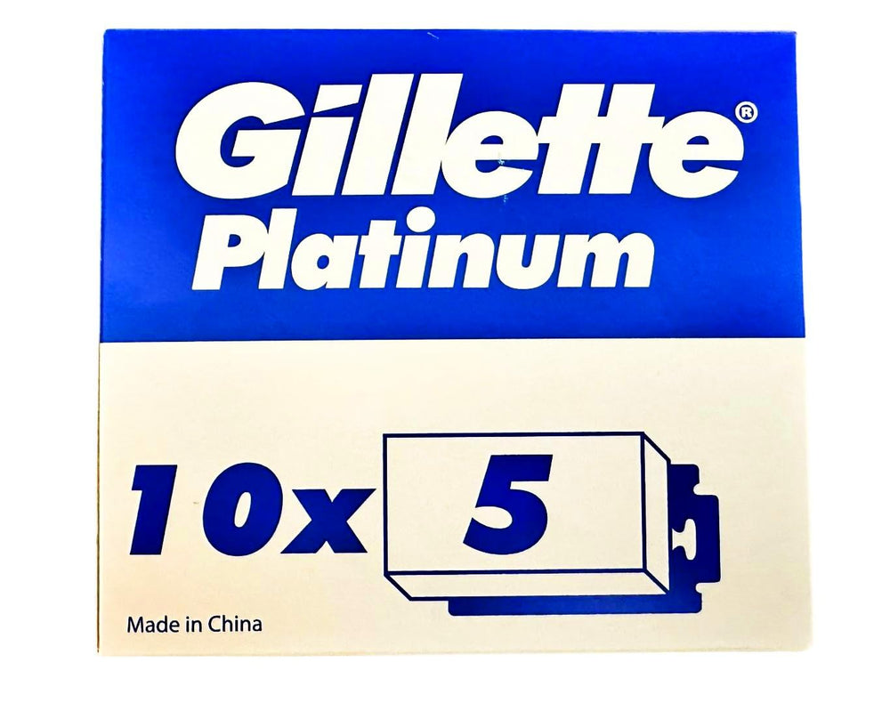 Gillette Platinum Double Edge blades pack front for bulk daily shaving.