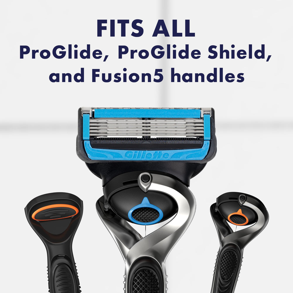 Gillette ProGlide Chill first four blades closeup emphasizing maximum closeness.