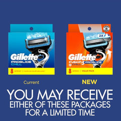 Gillette ProGlide Chill refills pack back view showing refill accessibility and long-lasting blades.