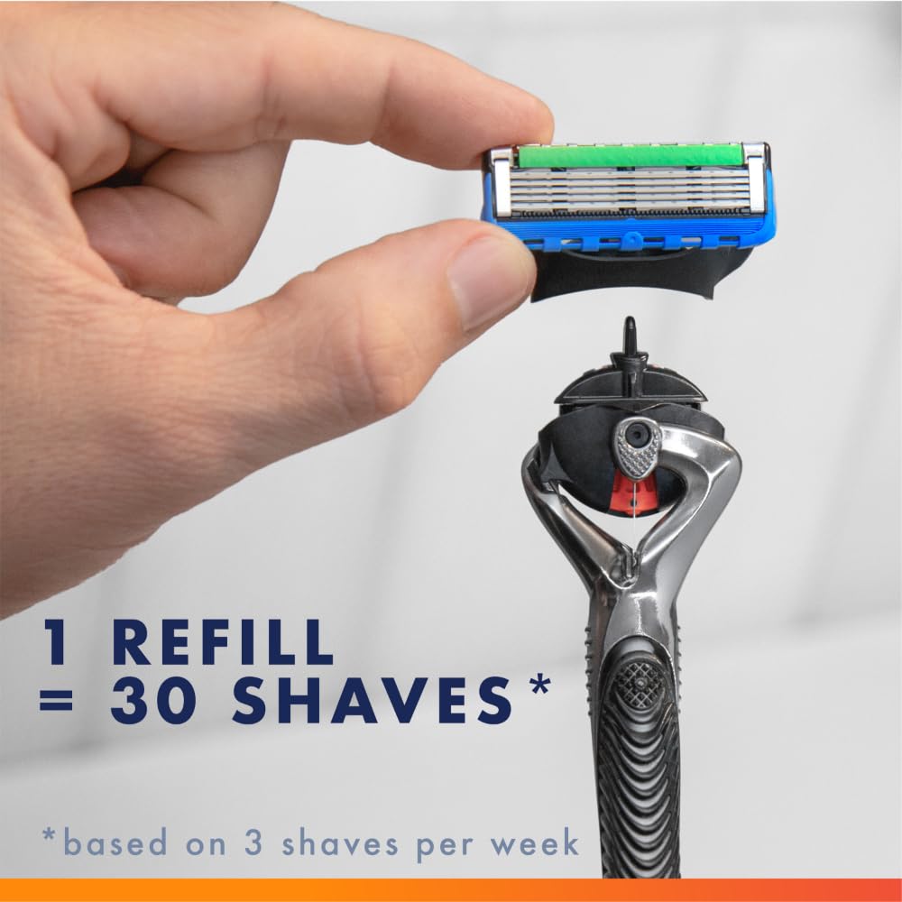 Gillette ProGlide refills blade stabilization visual emphasizing consistent blade spacing