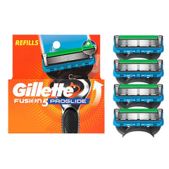 Gillette ProGlide refills pack front view showing four-cartridge set for convenience