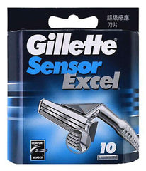 Gillette Sensor Excel 50-count packaging shows convenient cartridge replacement.