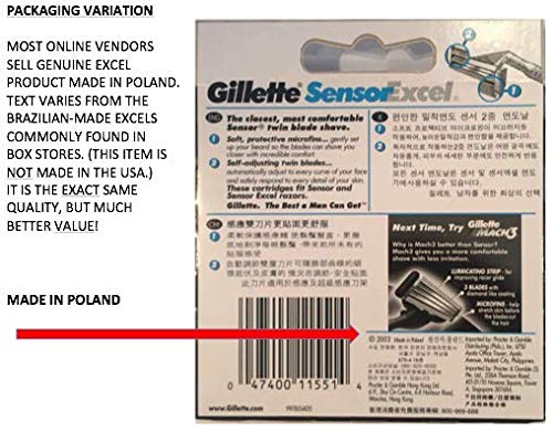 Gillette Sensor Excel blade edge close-up for precise, smooth shave.