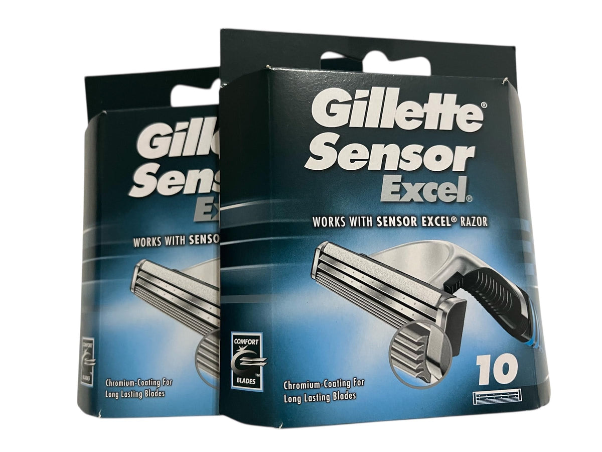 Gillette Sensor Excel cartridges front view show sleek design for a smooth shave.