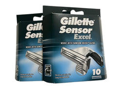 Gillette Sensor Excel cartridges front view show sleek design for a smooth shave.
