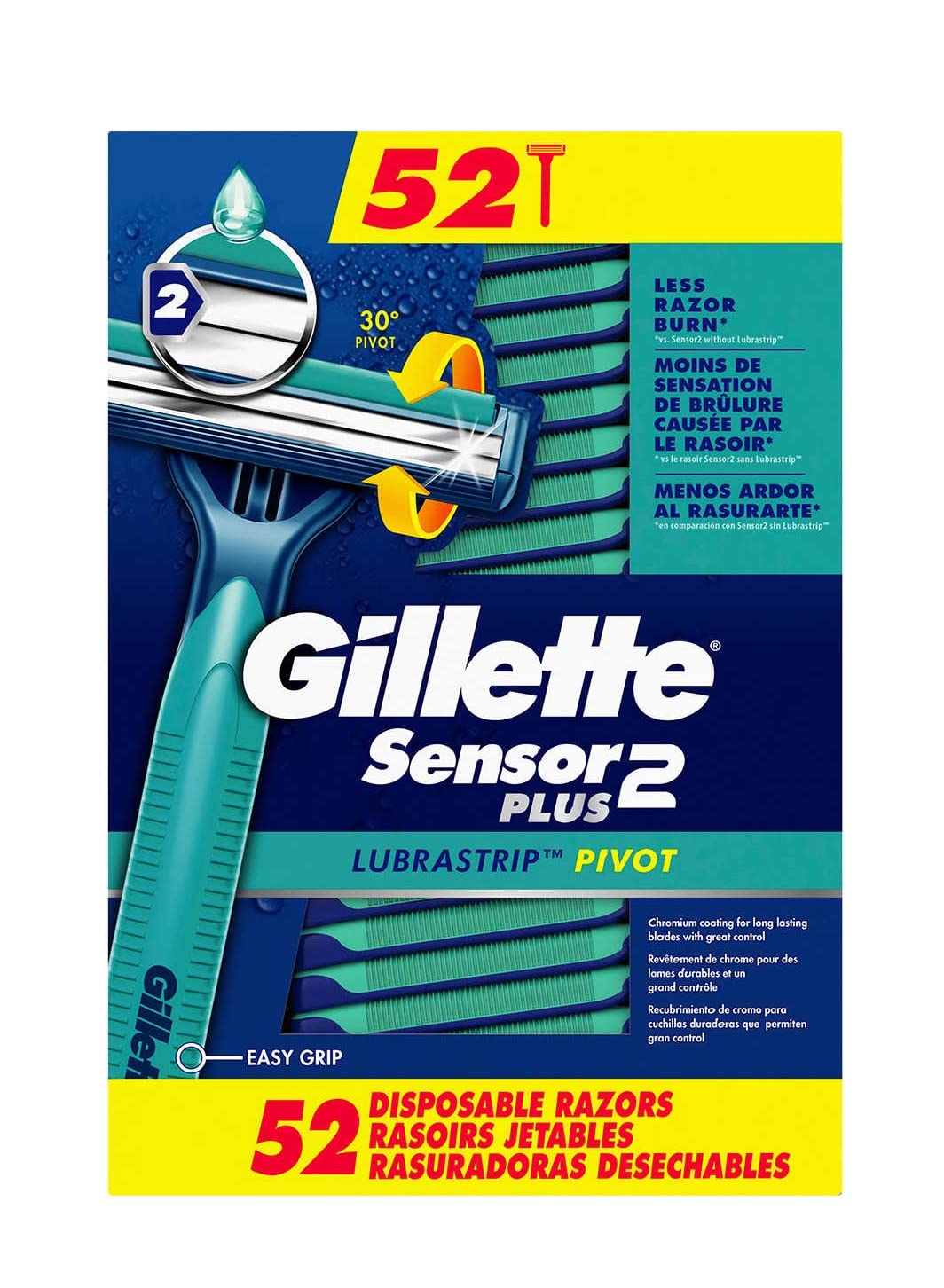 Gillette Sensor2 Plus Razor blades arranged for quick, reliable daily shaves.