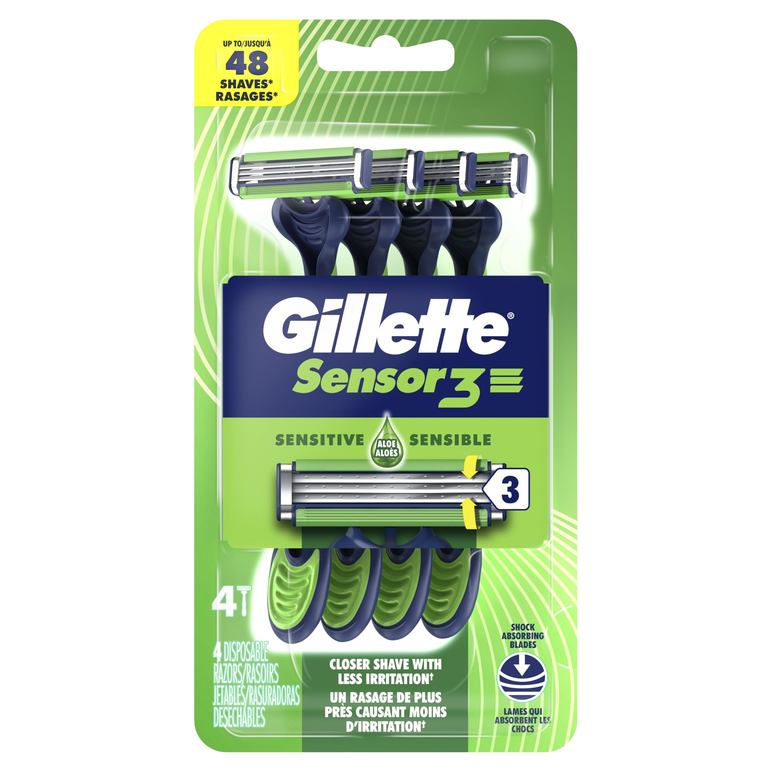 Gillette Sensor3 Sensitive in bathroom setting for everyday grooming routine
